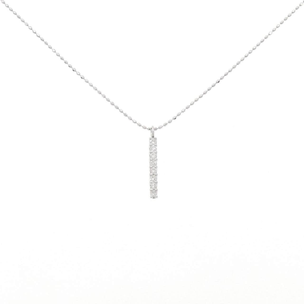 K18WG ダイヤモンド ネックレス 0.13CT