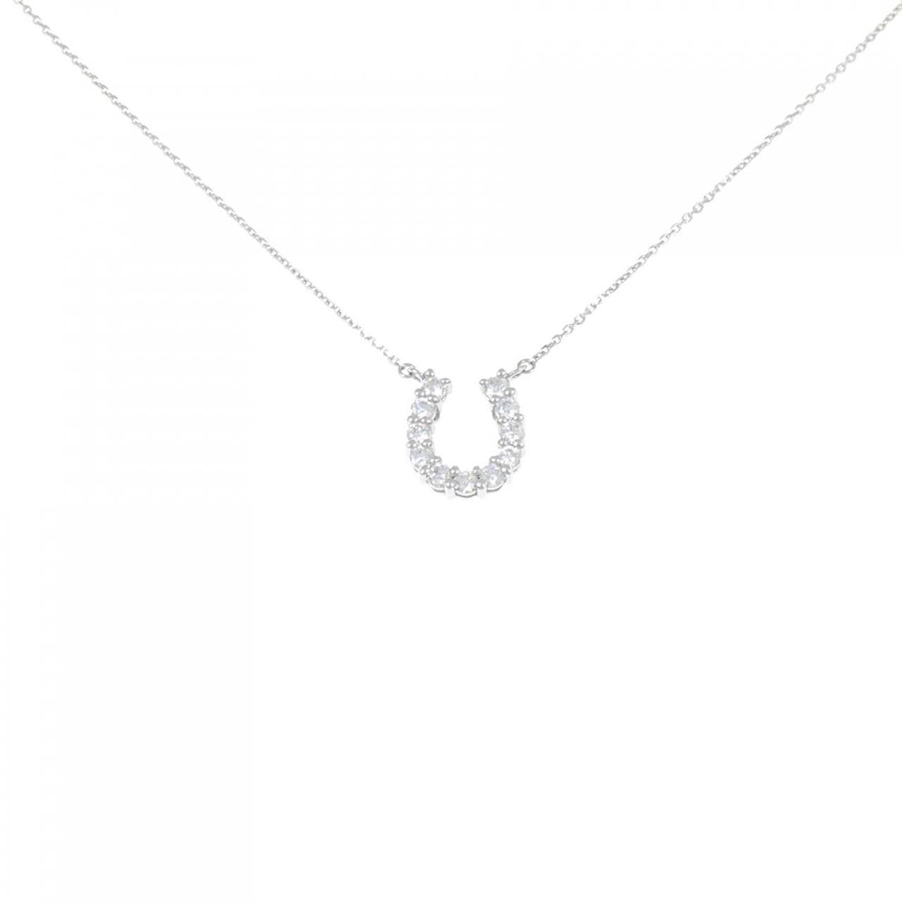 【新品】PT900/PT850 ホースシュー ダイヤモンド ネックレス 0.318CT