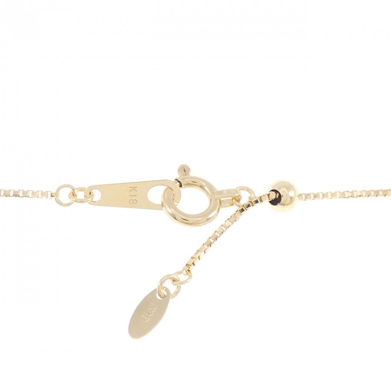 K18YG/PT900 ダイヤモンド ネックレス 0.10CT