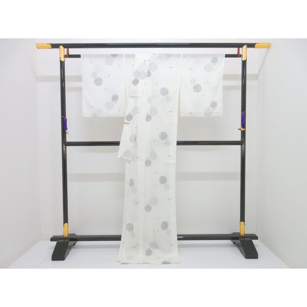 化繊　単衣　小紋　身幅Ｌ寸