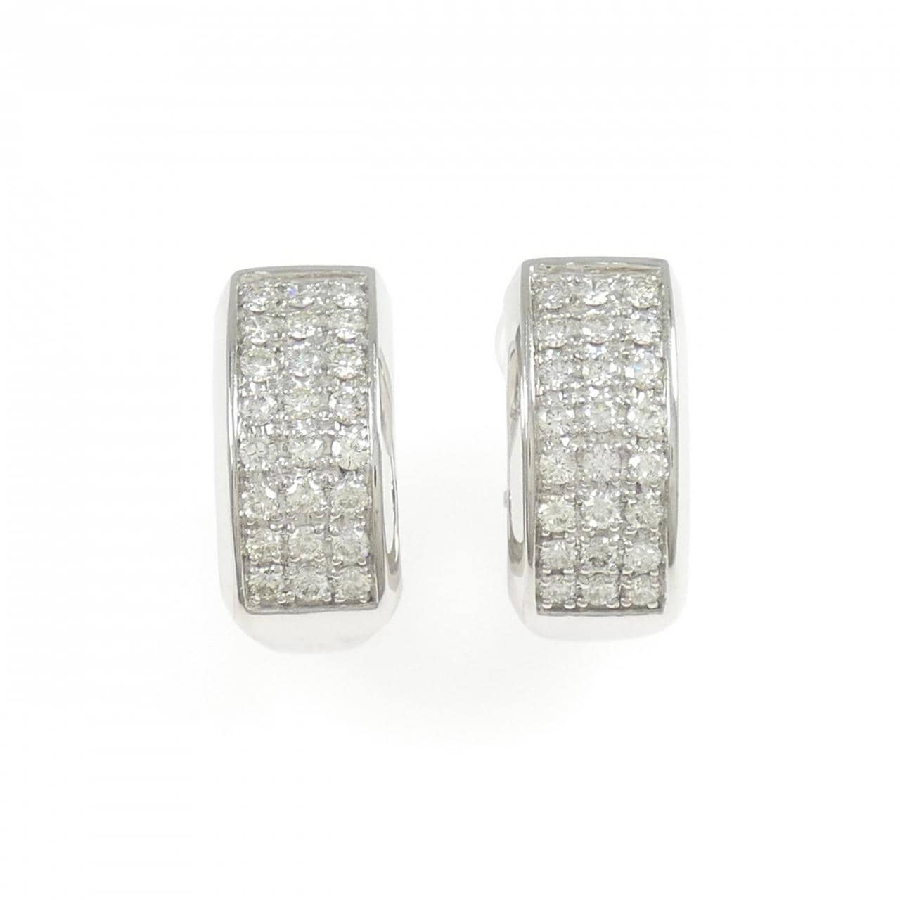 K18WG Diamond earrings/earrings 1.00CT