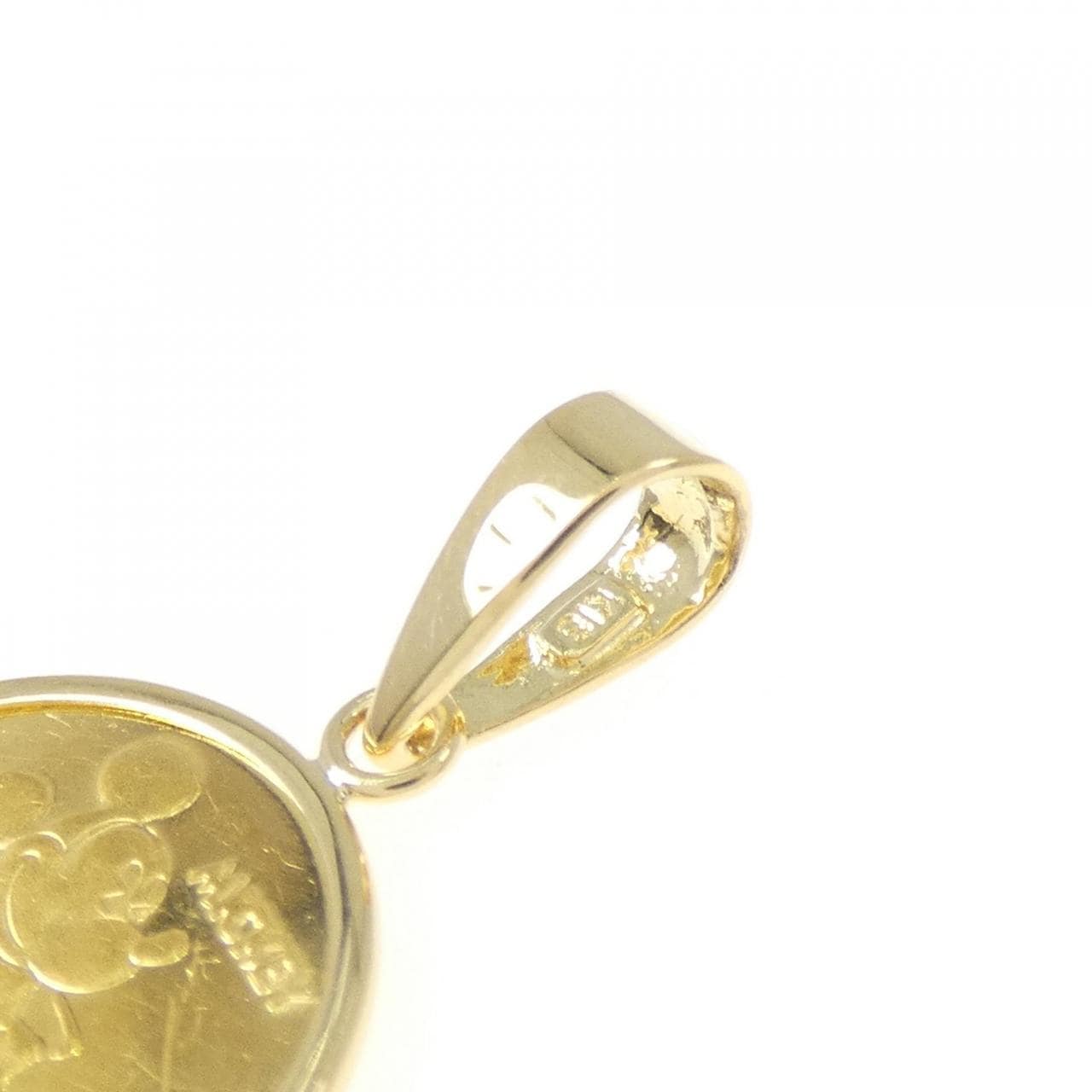 K18YG (框) 硬币吊坠