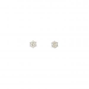 PT900 ソリティア ダイヤモンド ピアス 0.12CT