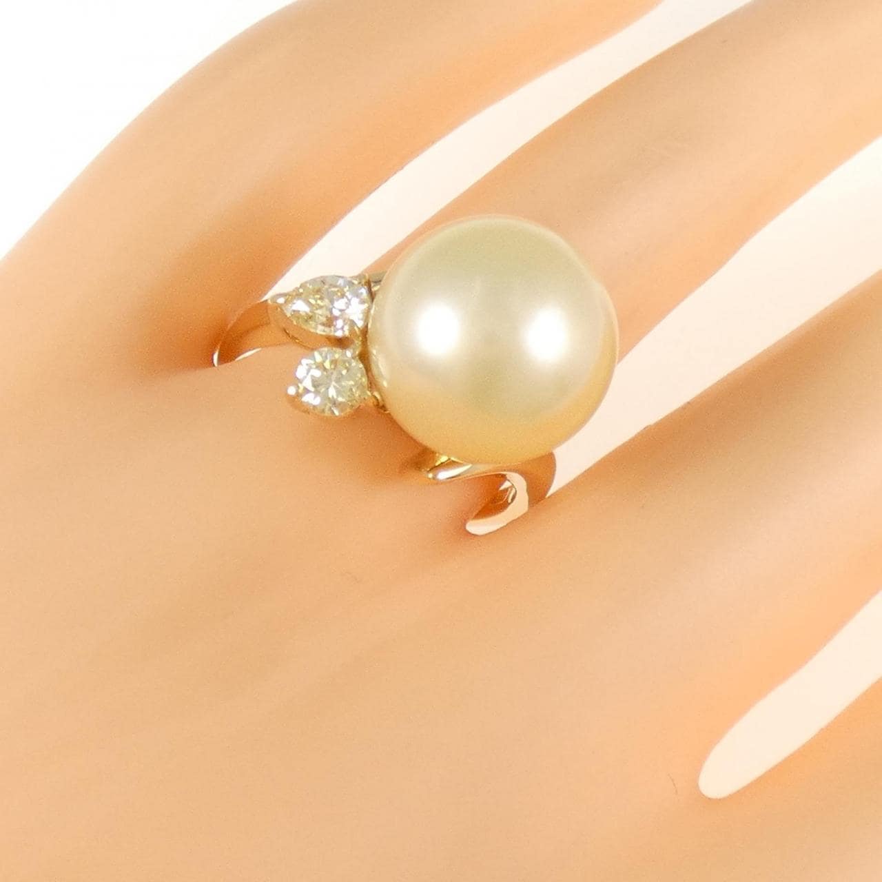 K18YG 白蝶パール リング 13mm