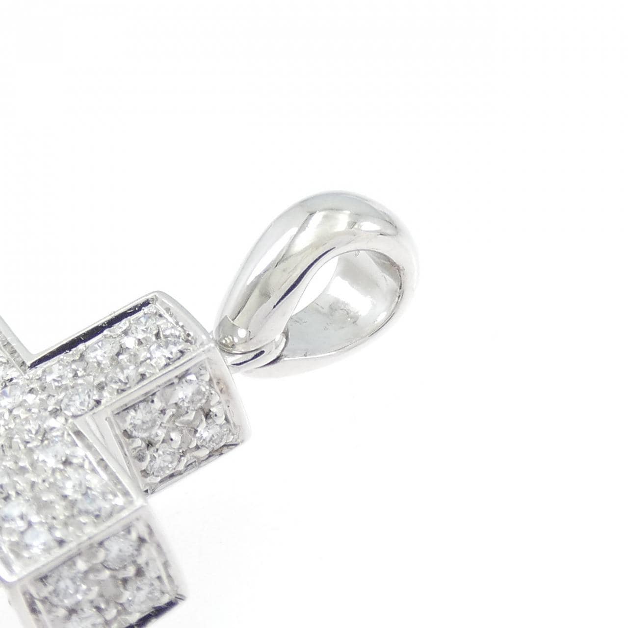 750WG クロス ダイヤモンド ペンダント