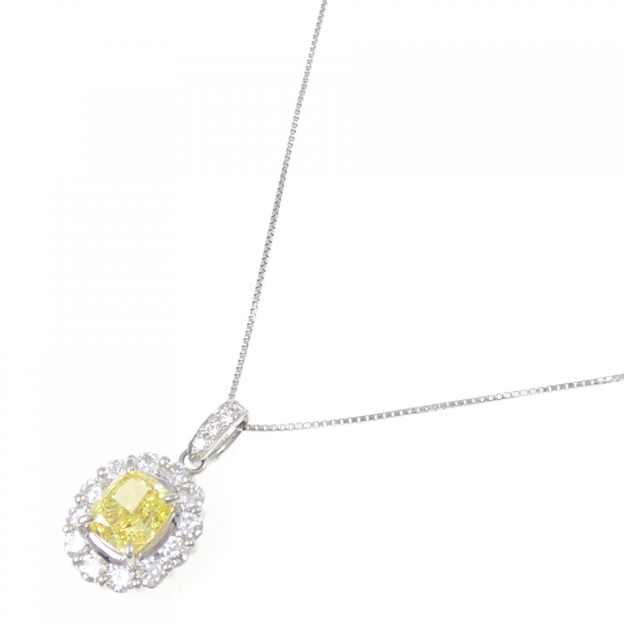 PT900/PT850 ダイヤモンド ネックレス 1.00CT FVY VS2 ファンシーカット