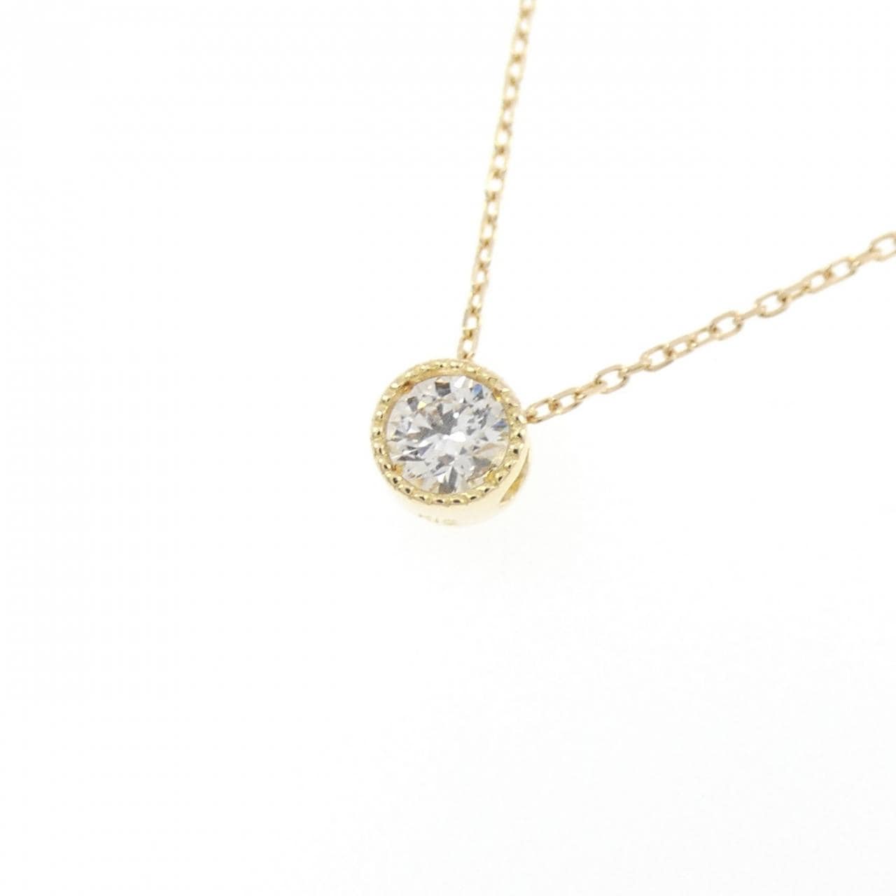 K18YG ソリティア ダイヤモンド ネックレス 0.08CT