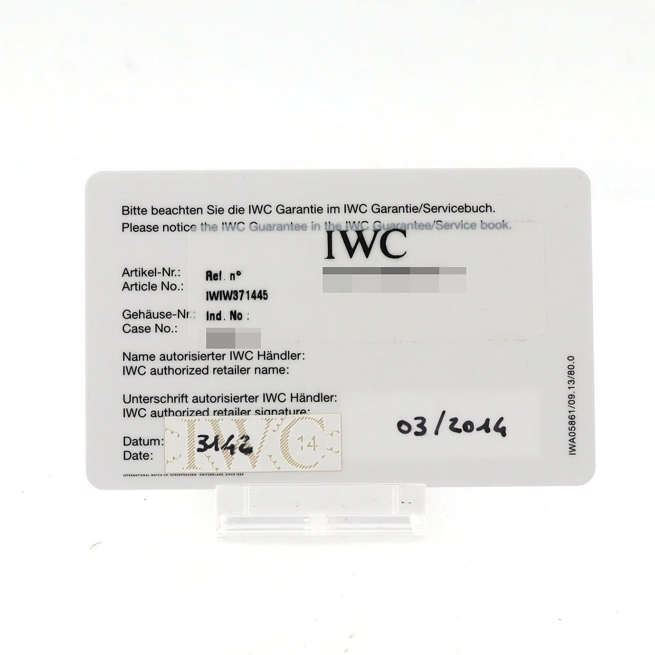 IWC ポルトギーゼクロノグラフ IW371445 SS 自動巻