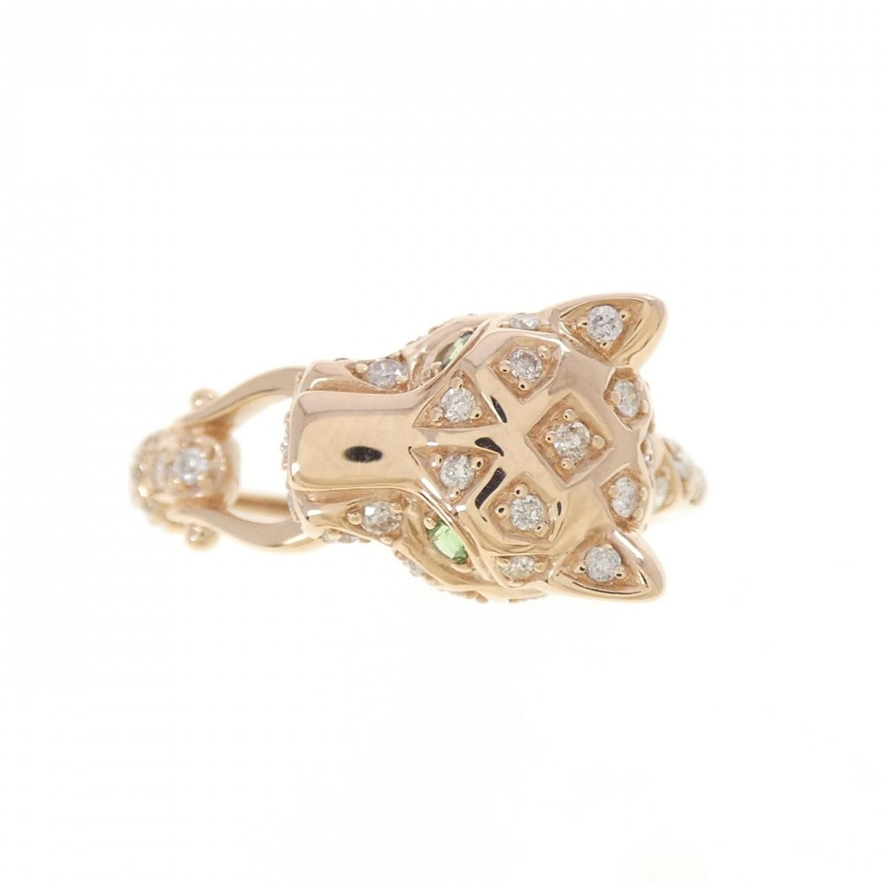 K18PG グリーンガーネット リング 0.02CT
