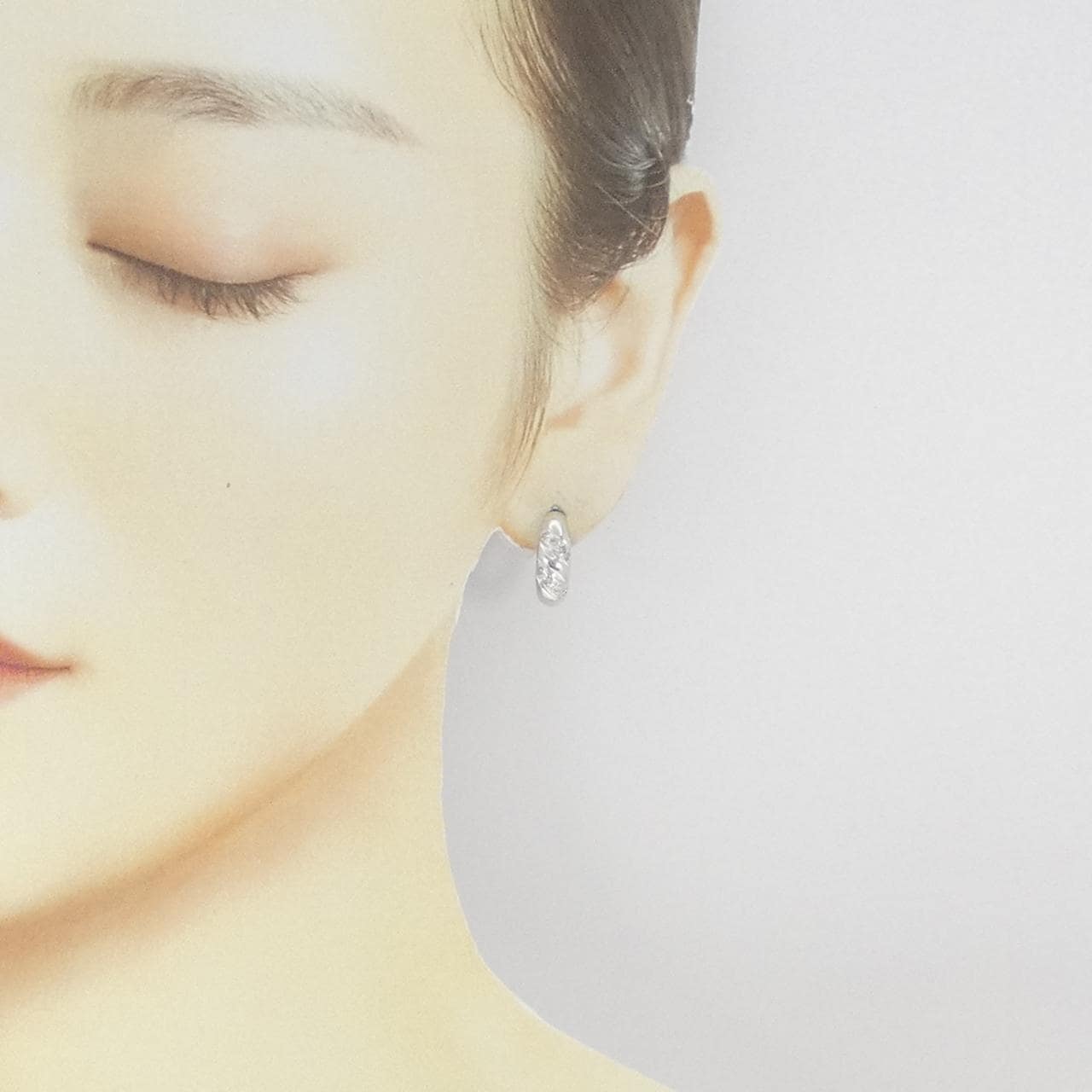 K14WG ダイヤモンド ピアス 0.16CT