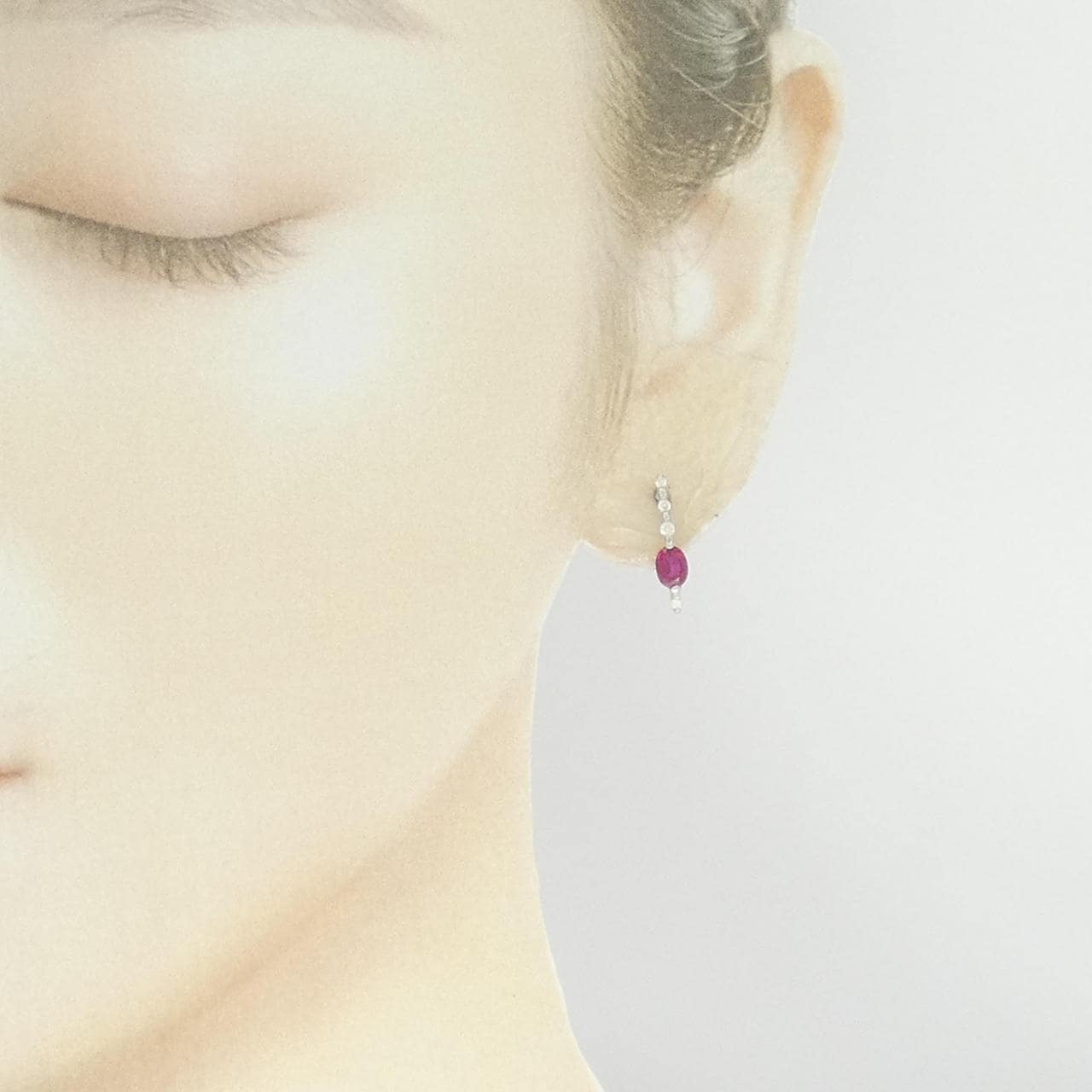 PT900 Ruby Earrings 0.91CT