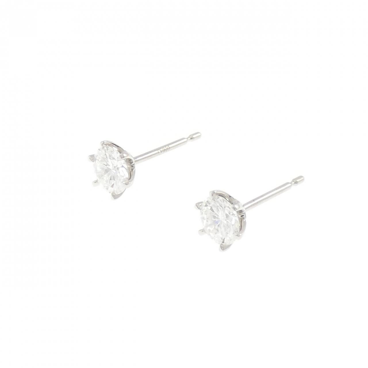 【リメイク】PT900/ST ダイヤモンド ピアス 0.348CT 0.359CT F VS1-2 VG-Good