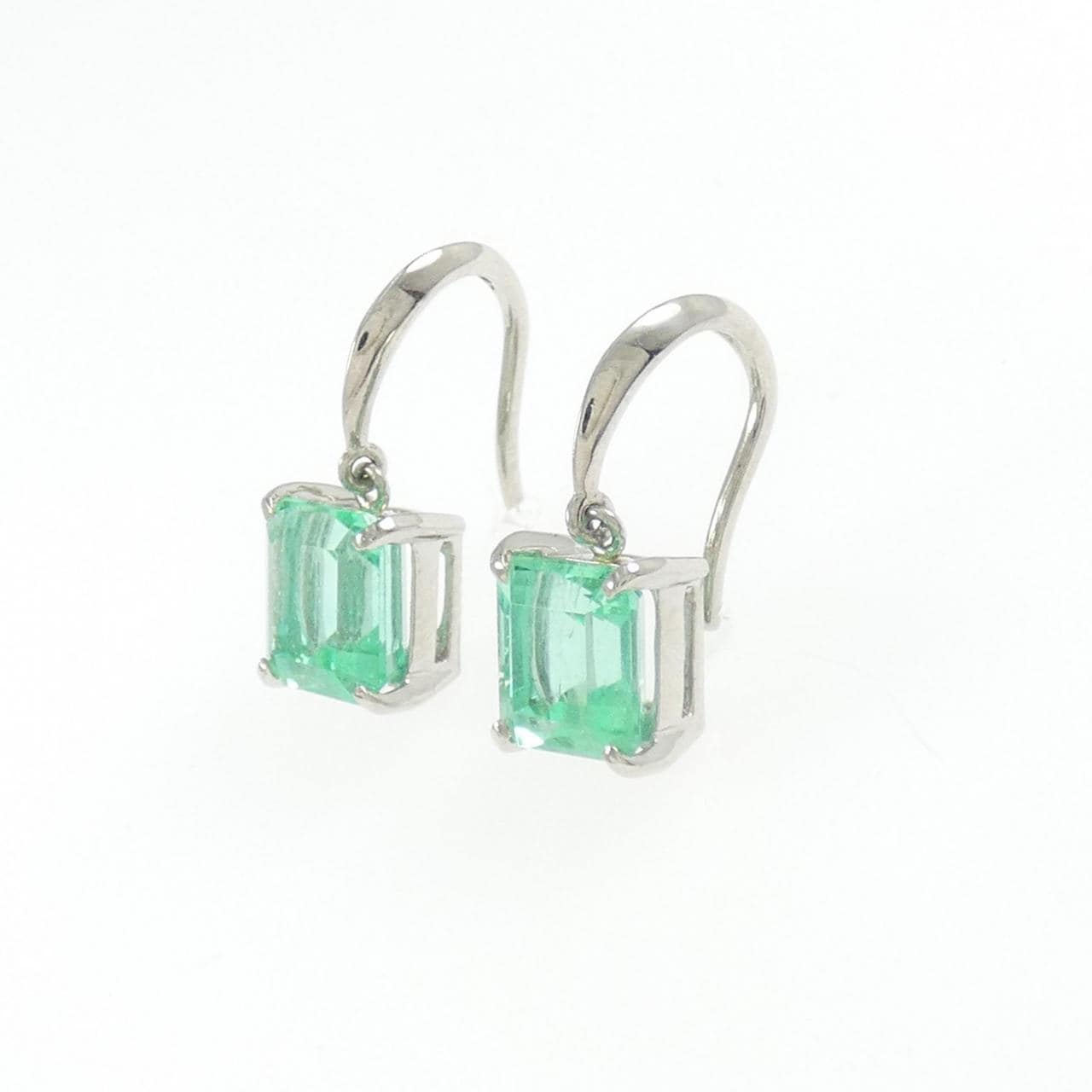 PT900 エメラルド ピアス 2.00CT