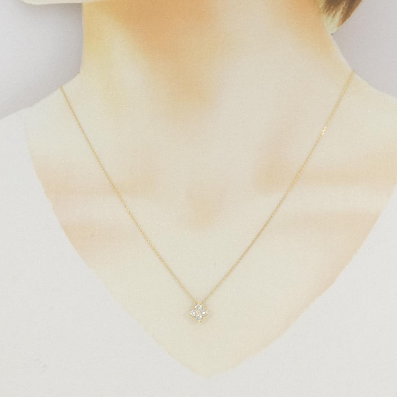 K18YG フラワー ダイヤモンド ネックレス 0.33CT