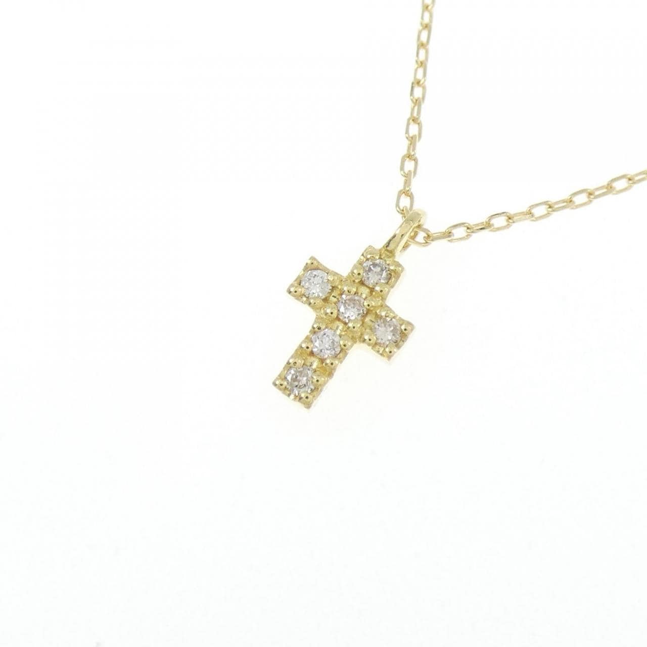 K18YG クロス ダイヤモンド ネックレス 0.04CT
