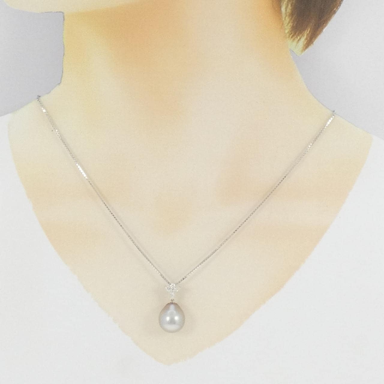 PT900/PT850 黒蝶パール ネックレス 12mm