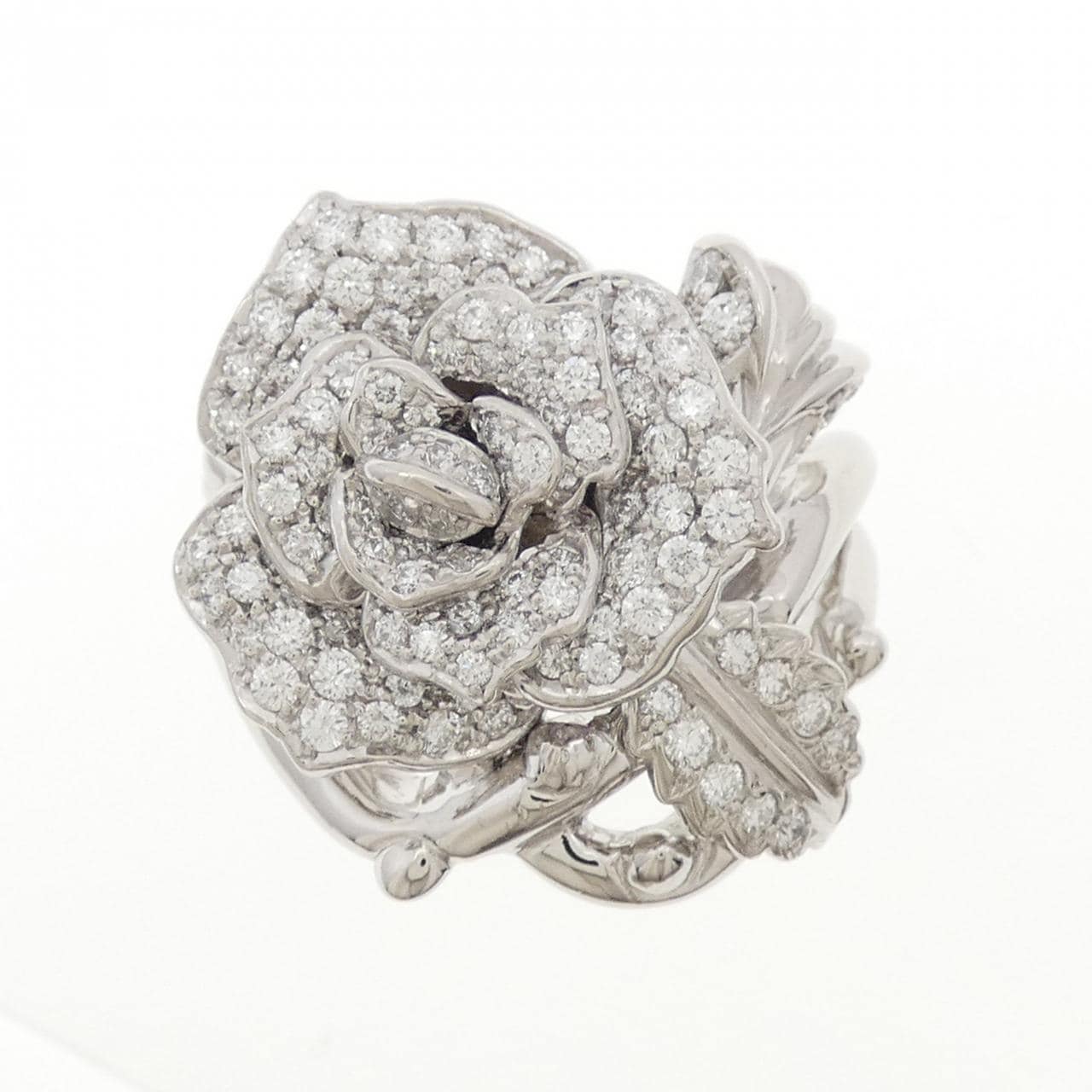 PT900 ローズ パヴェ ダイヤモンド リング 0.80CT