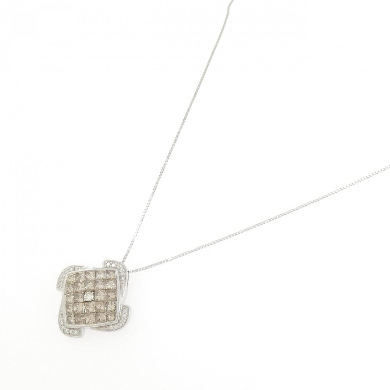K18WG ダイヤモンド ネックレス 3.00CT