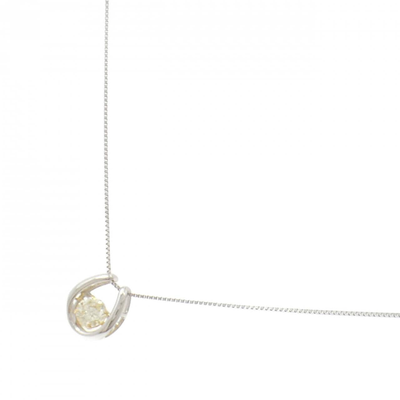 PT900/K18YG/PT850 ホースシュー ダイヤモンド ネックレス 0.40CT