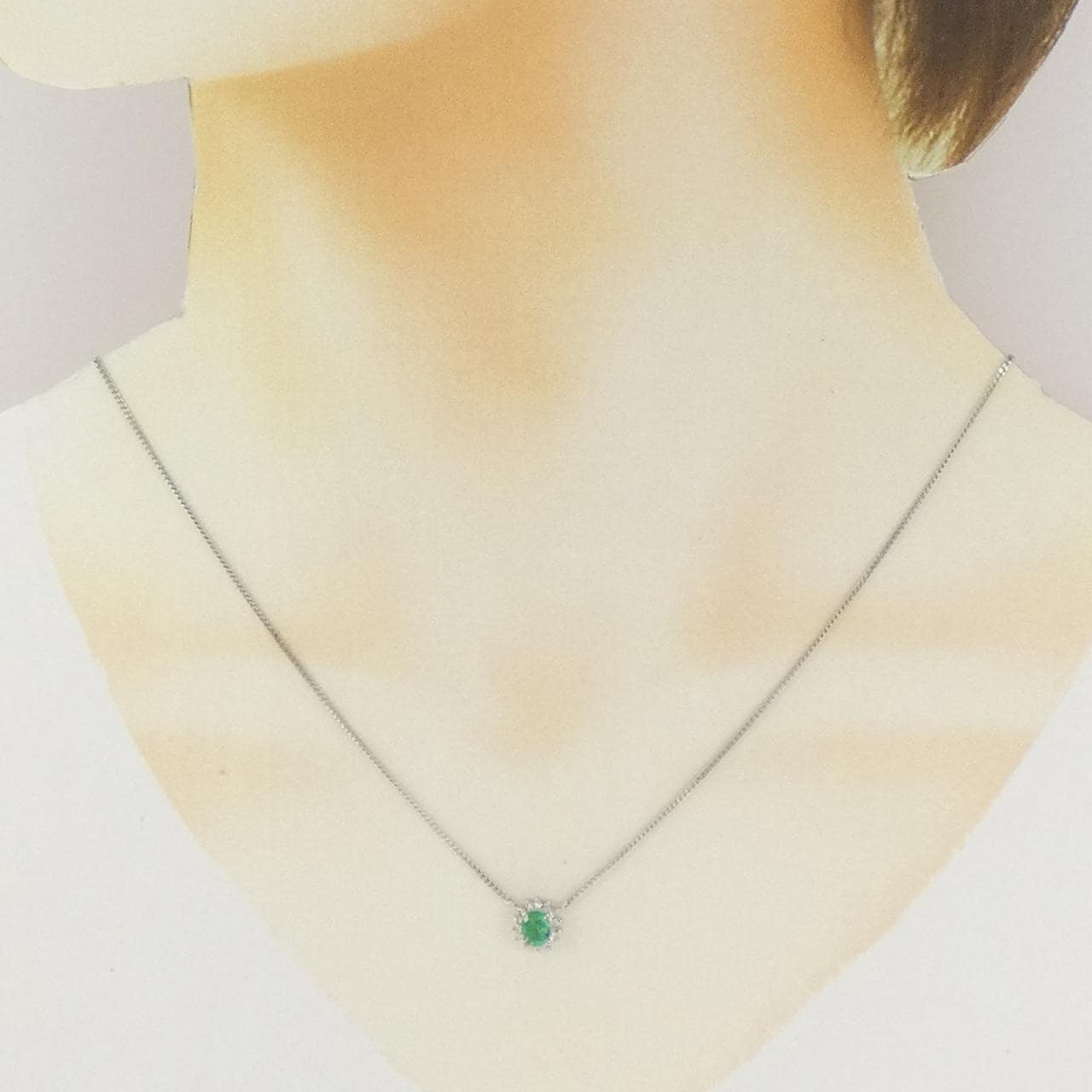 PT900/PT850 エメラルド ネックレス 0.33CT