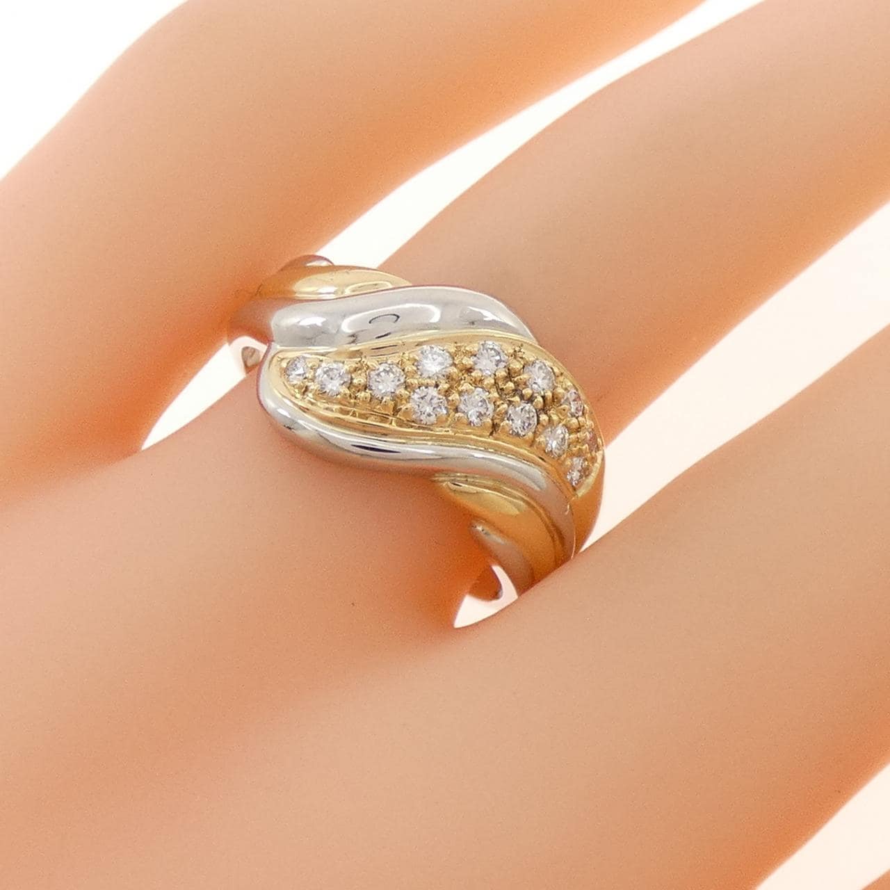 PT900/18KYG ダイヤモンド リング 0.21CT