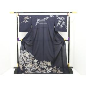 【未使用品】単衣　駒絽訪問着　金彩友禅刺繍入り