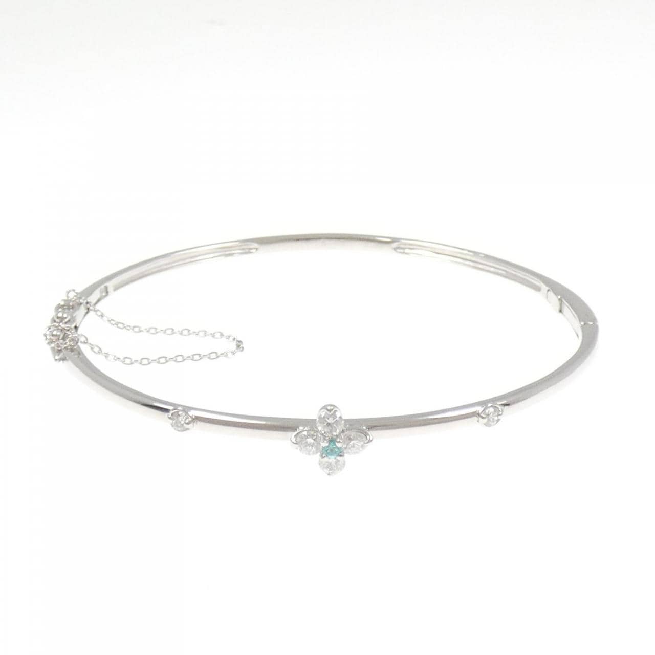 K18WG パライバトルマリン バングル 0.02CT