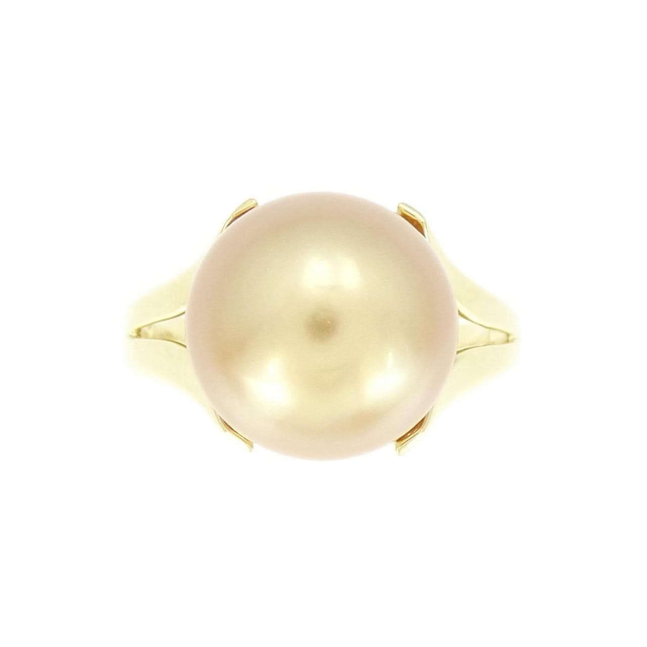 K18YG White Butterfly Pearl ring 11.3mm