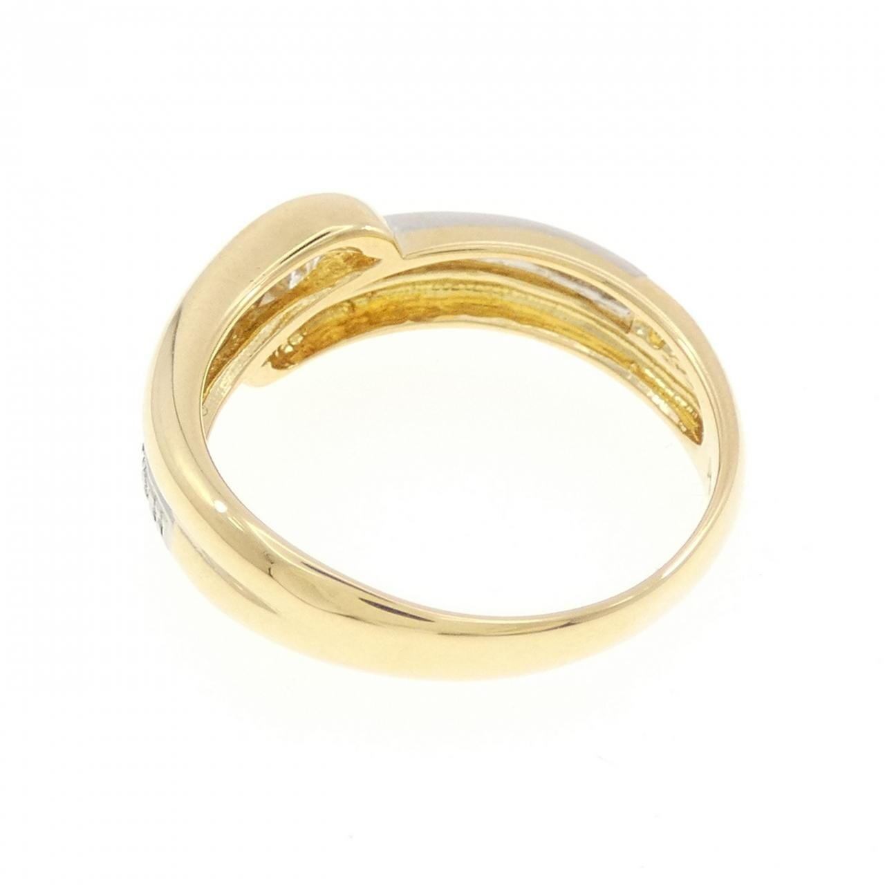 K18YG/PT900 ダイヤモンド リング 0.18CT