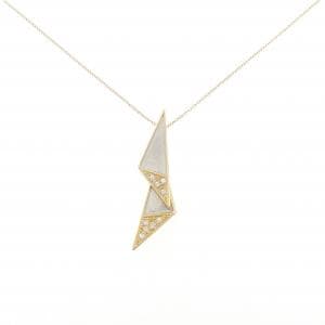 K18YG/PT ダイヤモンド ネックレス 0.14CT