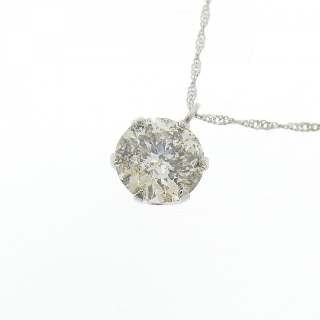 PT900/PT850 ソリティア ダイヤモンド ネックレス 0.90CT