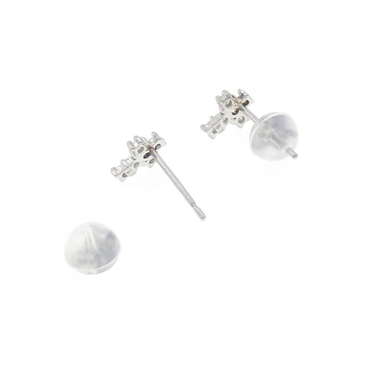 PT900 クロス ダイヤモンド ピアス 0.12CT