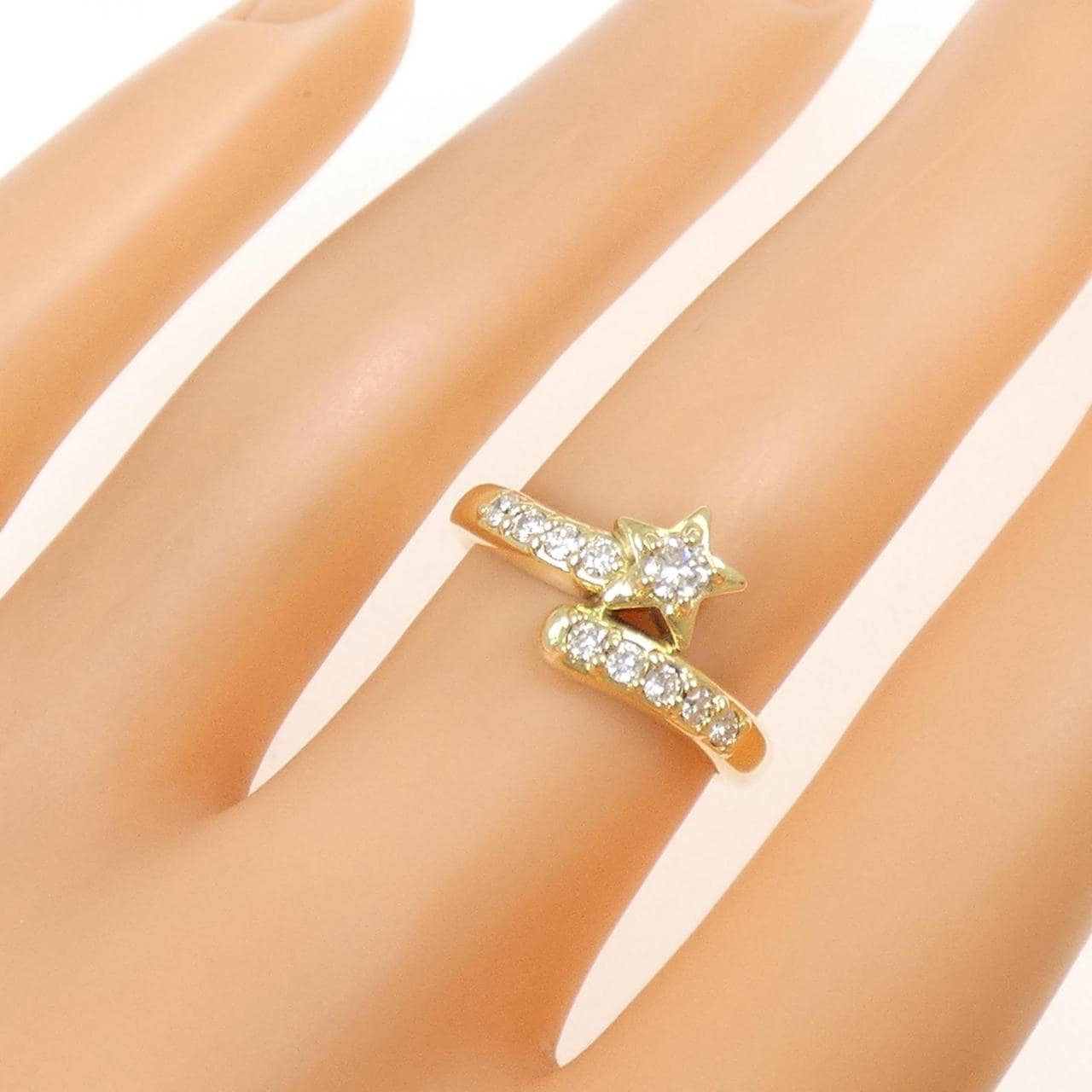 K18YG スター ダイヤモンド リング 0.30CT