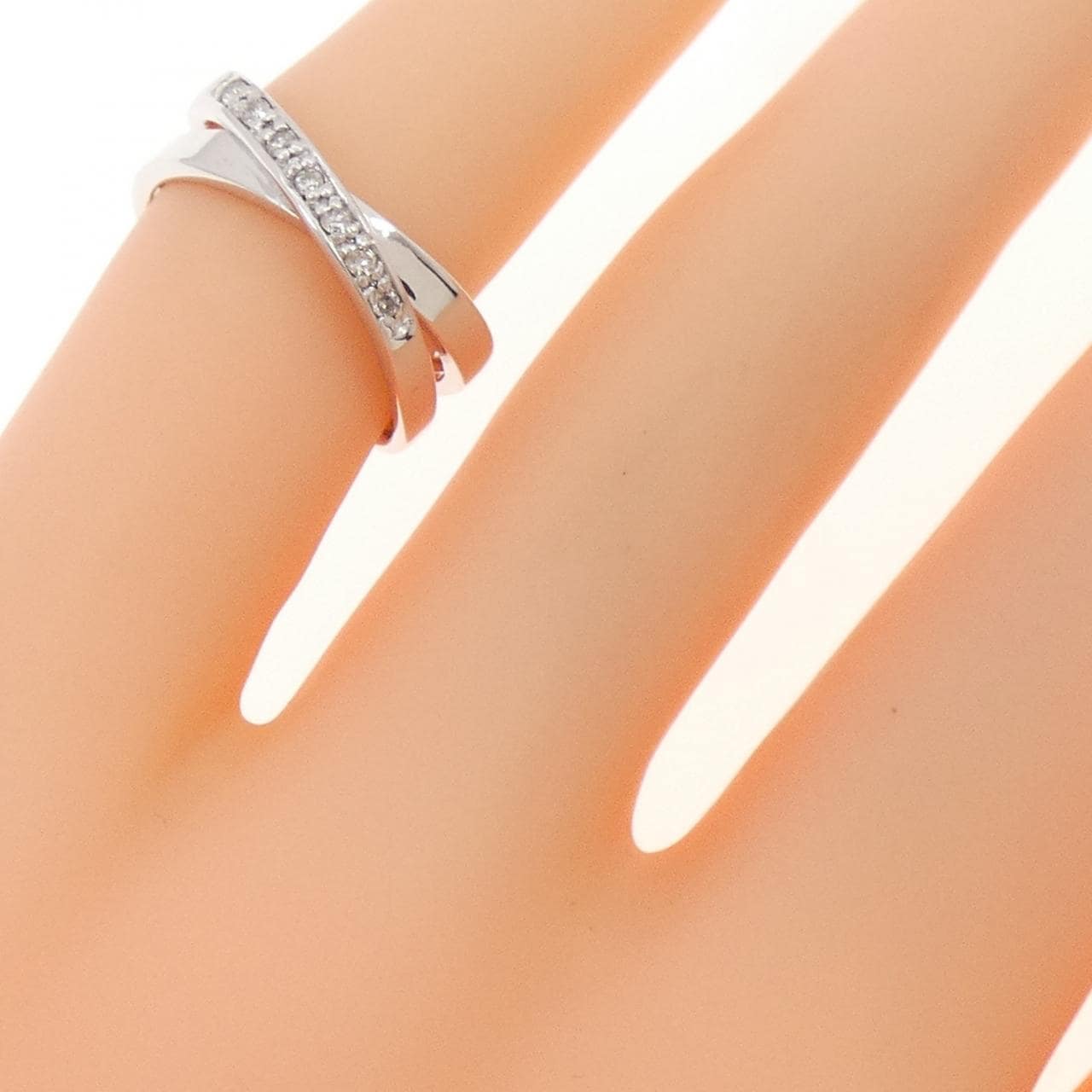 K18WG ダイヤモンド ピンキーリング 0.05CT