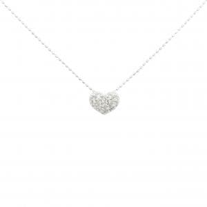 K18WG ハート パヴェ ダイヤモンド ネックレス 0.22CT
