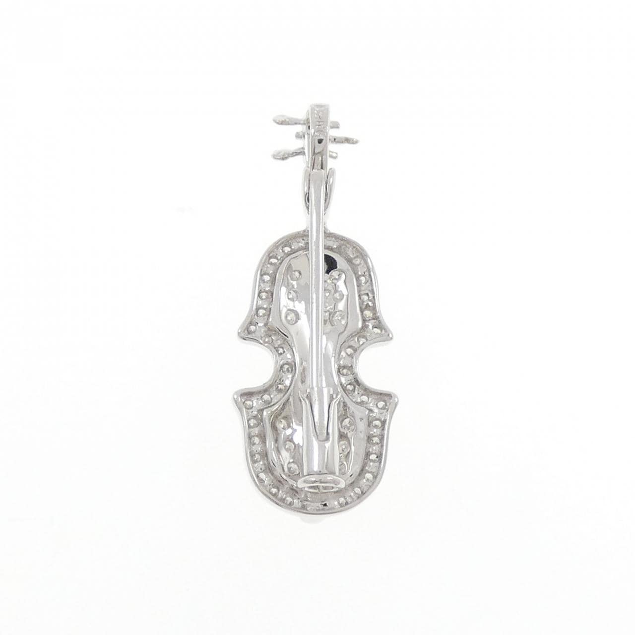 K18WG ダイヤモンド ブローチ 0.25CT