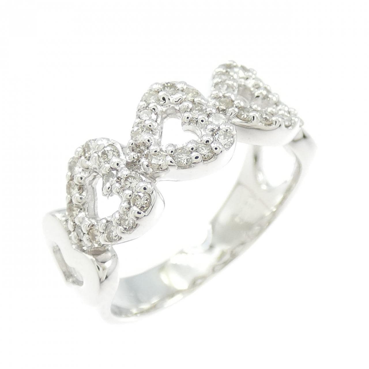 K18WG ハート ダイヤモンド リング 0.24CT