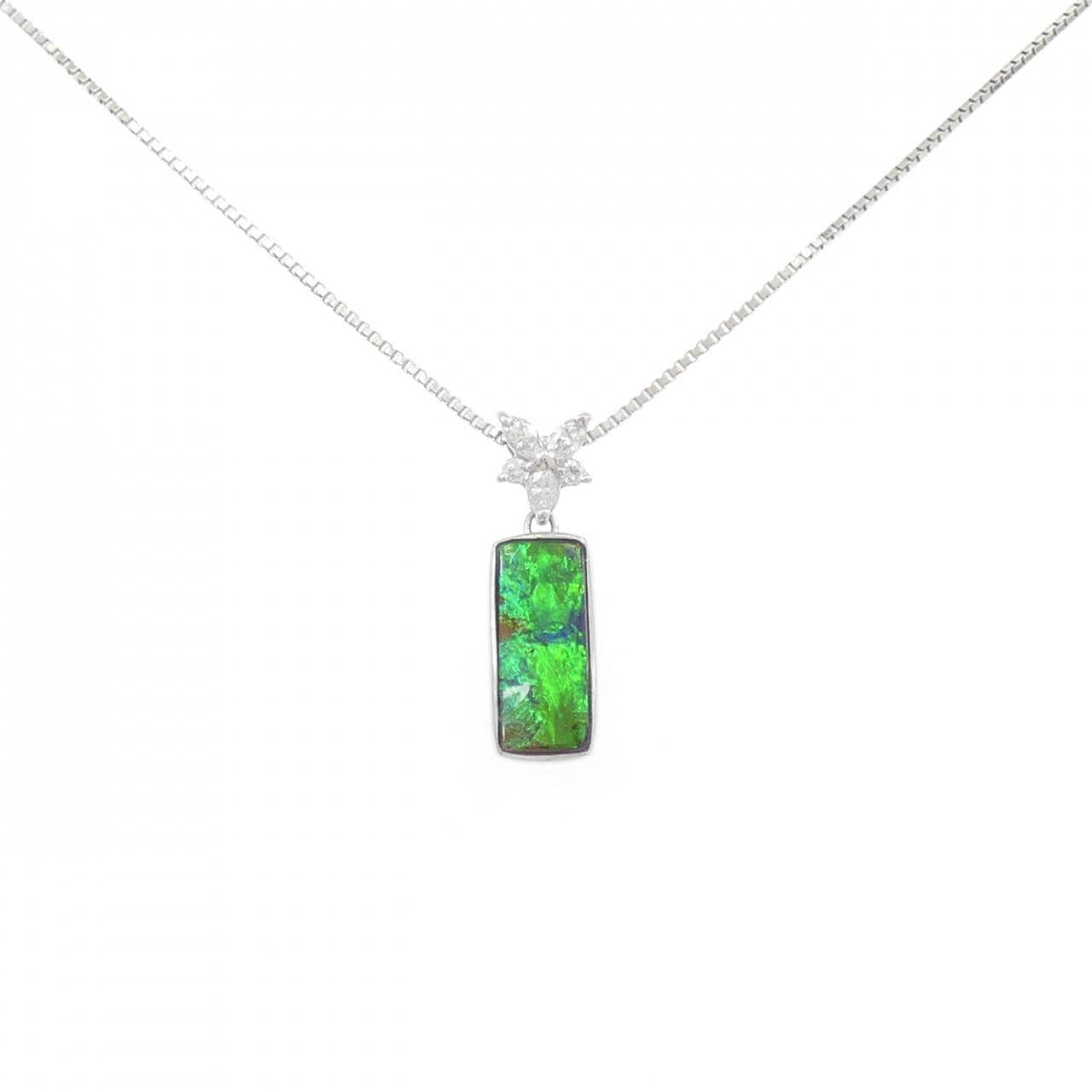 PT900/PT850 ボルダーオパール ネックレス 14.3CT