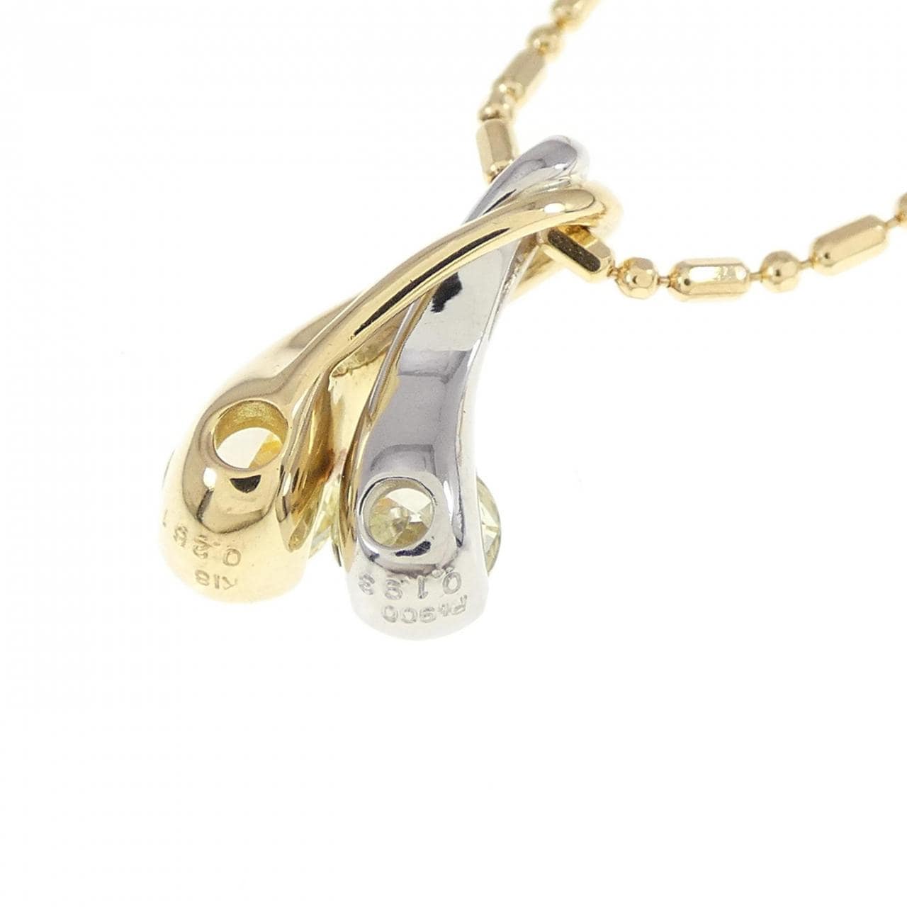 K18YG/PT ダイヤモンド ネックレス 0.261CT