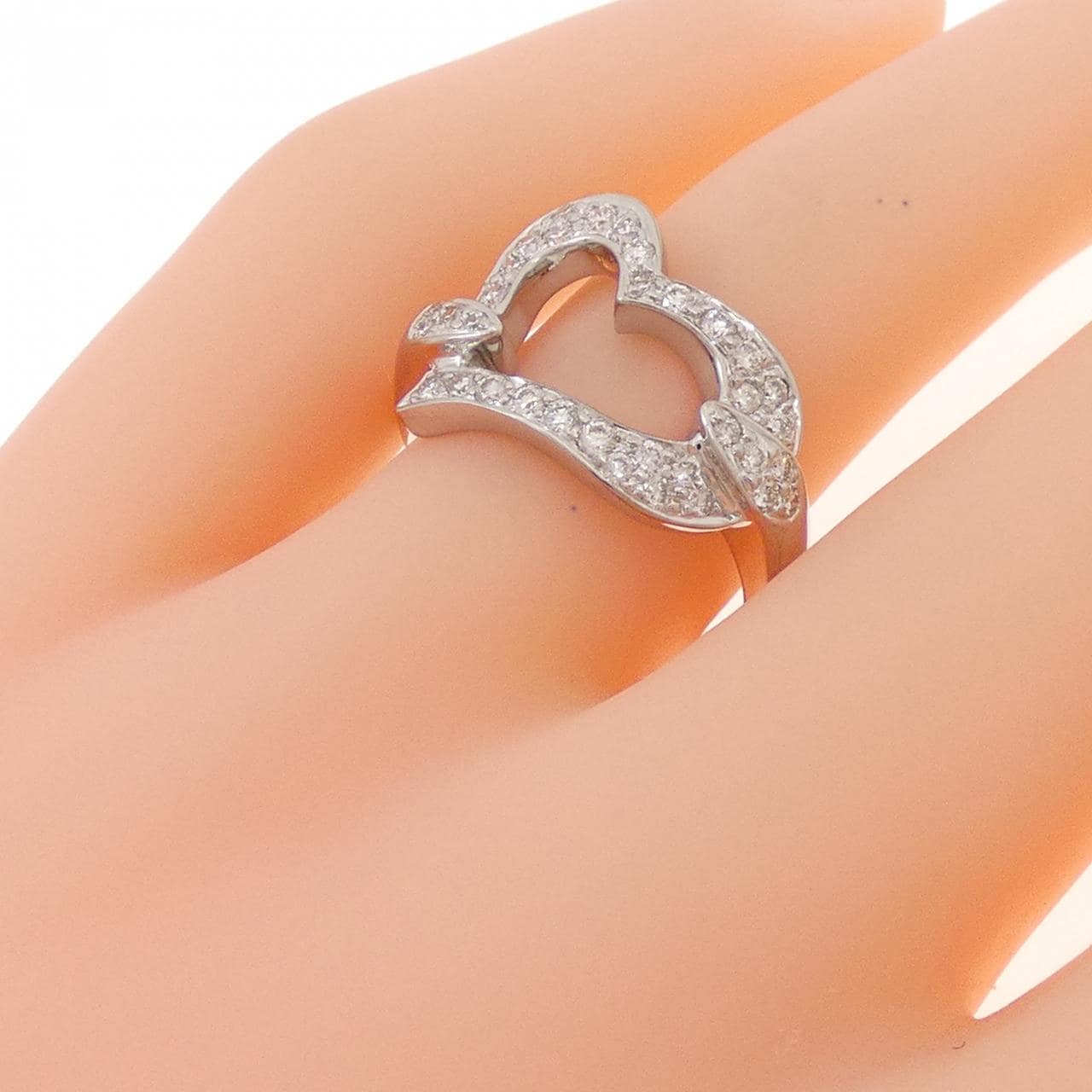 K18WG ハート ダイヤモンド リング 0.40CT