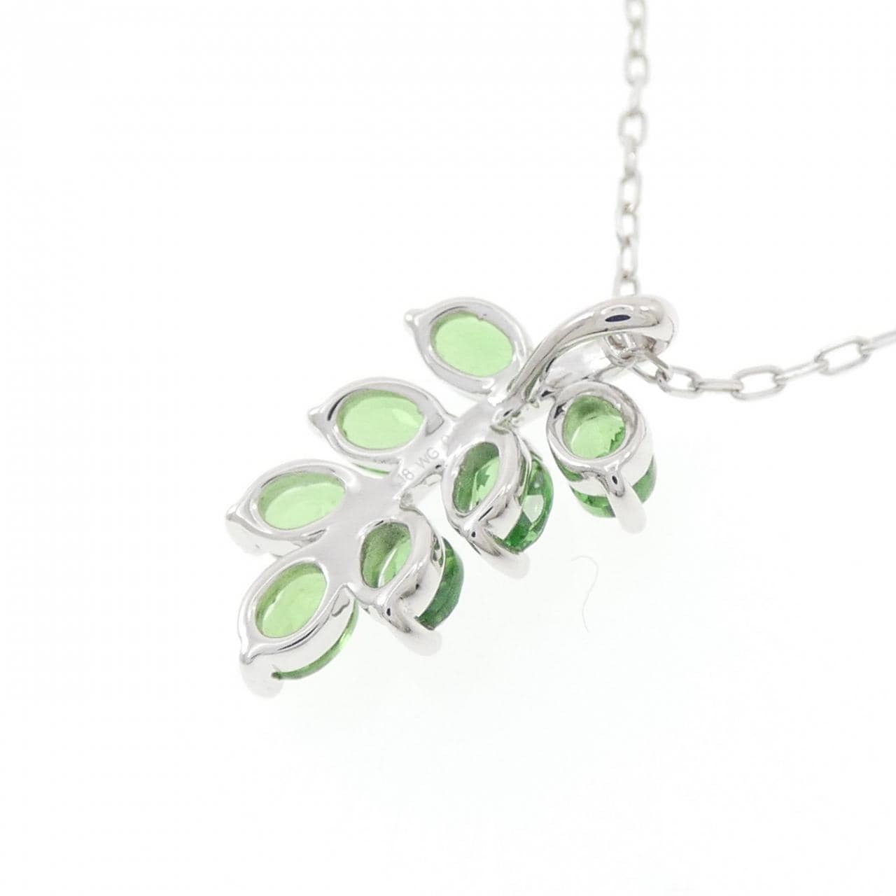 K18WG 葉綠色石榴石項鍊 0.80克拉