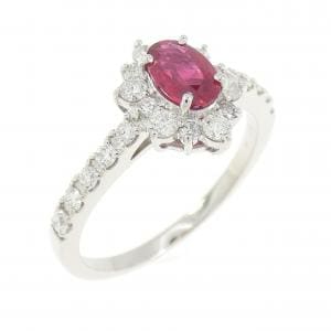PT900 ルビー リング 0.49CT