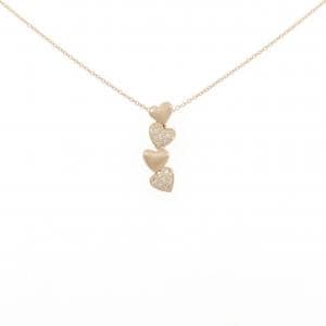 K18PG ハート ダイヤモンド ネックレス 0.10CT