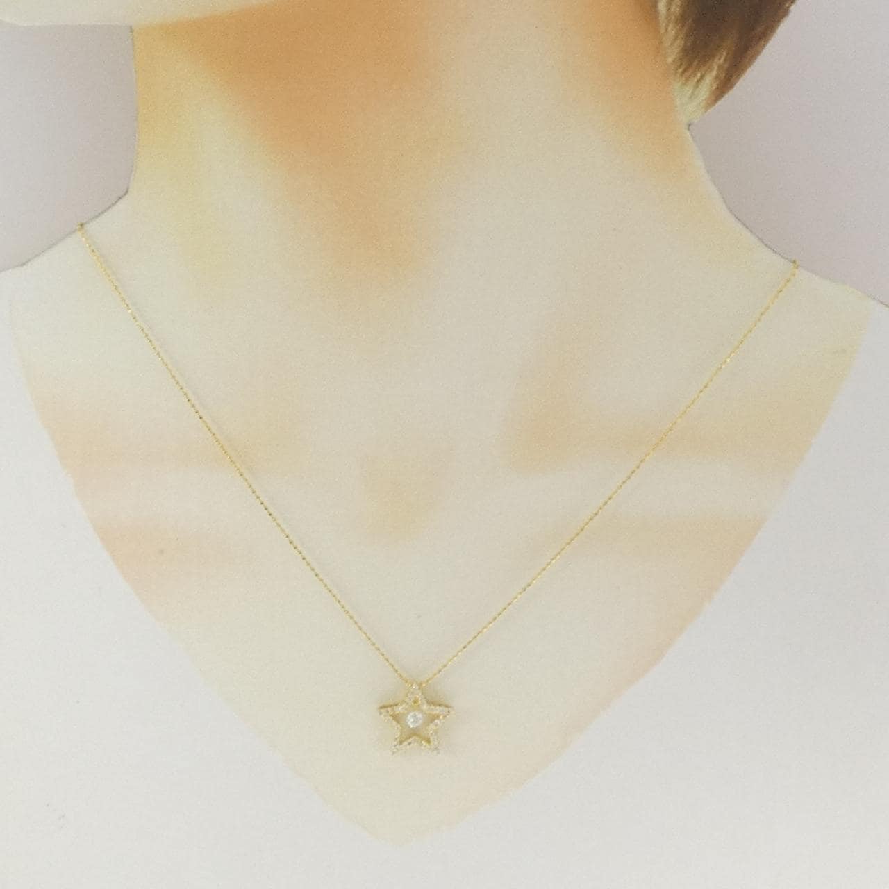 K18YG スター ダイヤモンド ネックレス 0.35CT