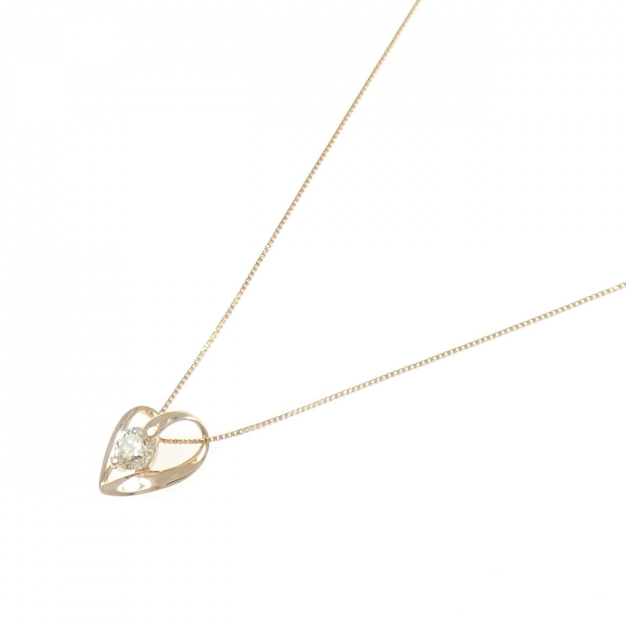 K18PG ハート ダイヤモンド ネックレス 0.30CT