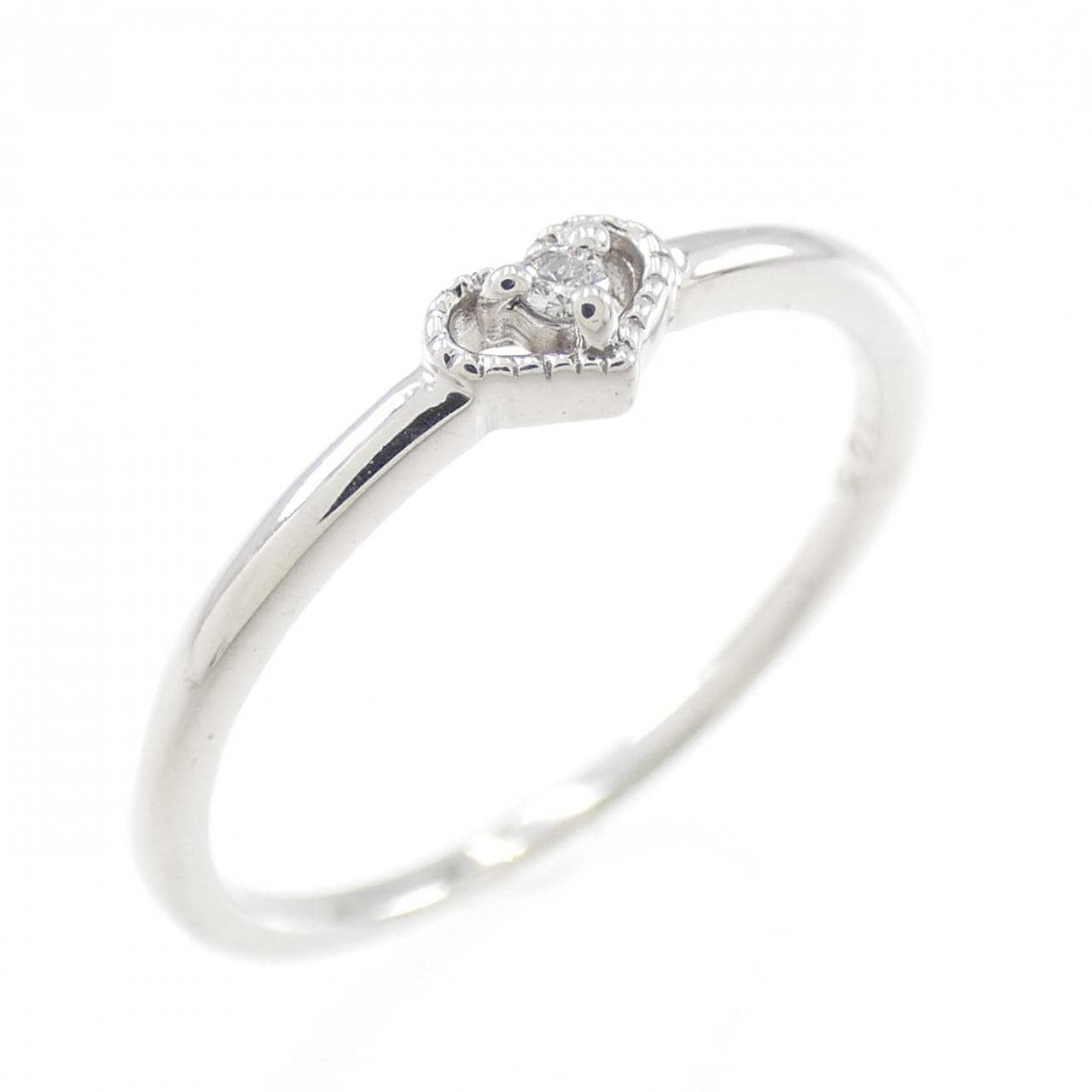 K18WG ハート ダイヤモンド リング 0.01CT