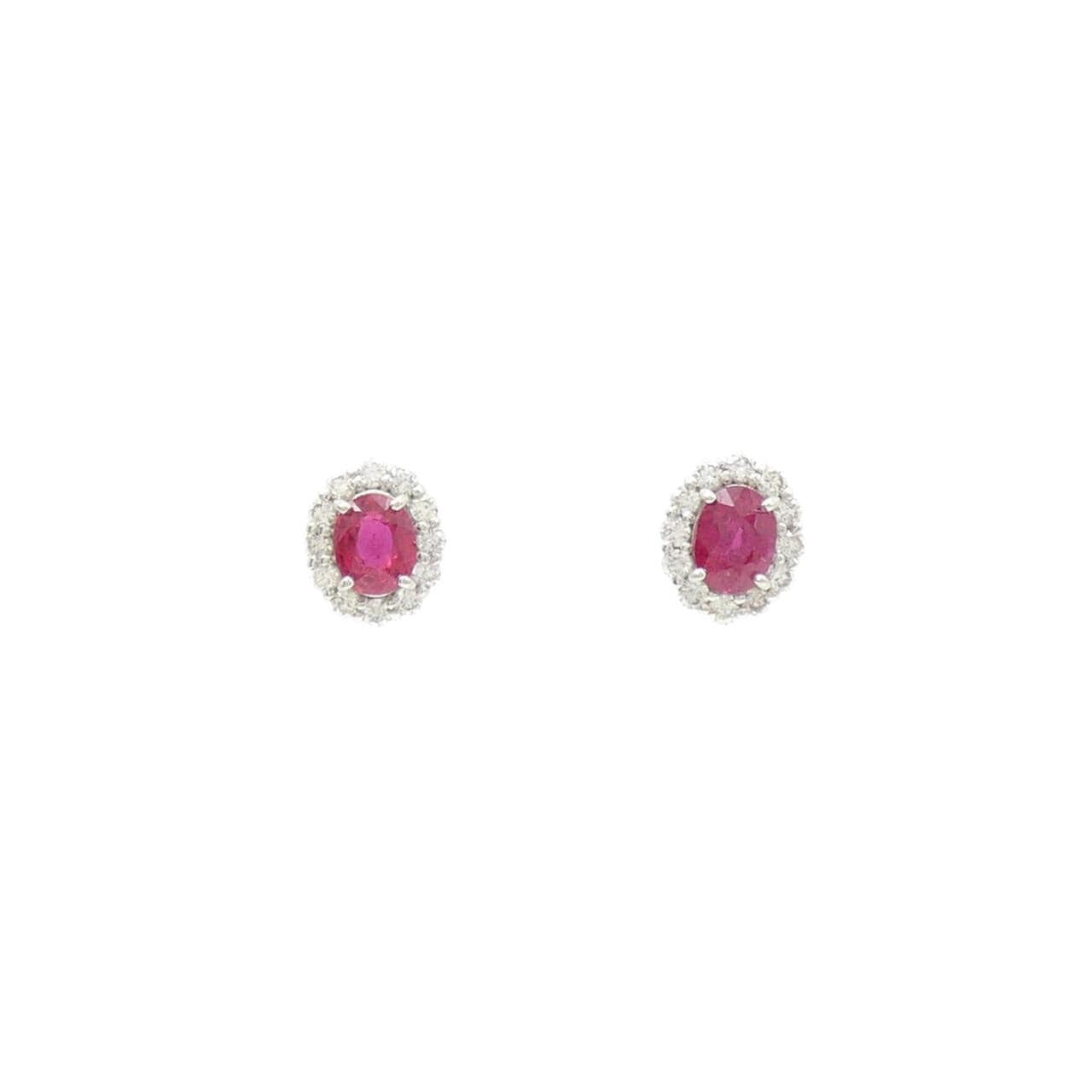 [新品] PT900 紅寶石耳環 0.51CT