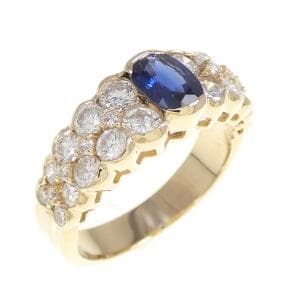 K18YG サファイヤ リング 0.76CT