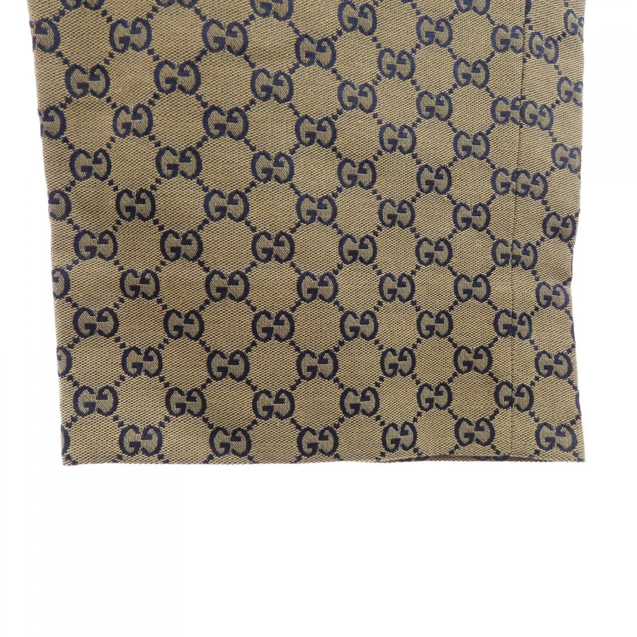 グッチ GUCCI レザーインターロッキングG付きGGキャンバスパンツ 658090 Z8AOV パンツ