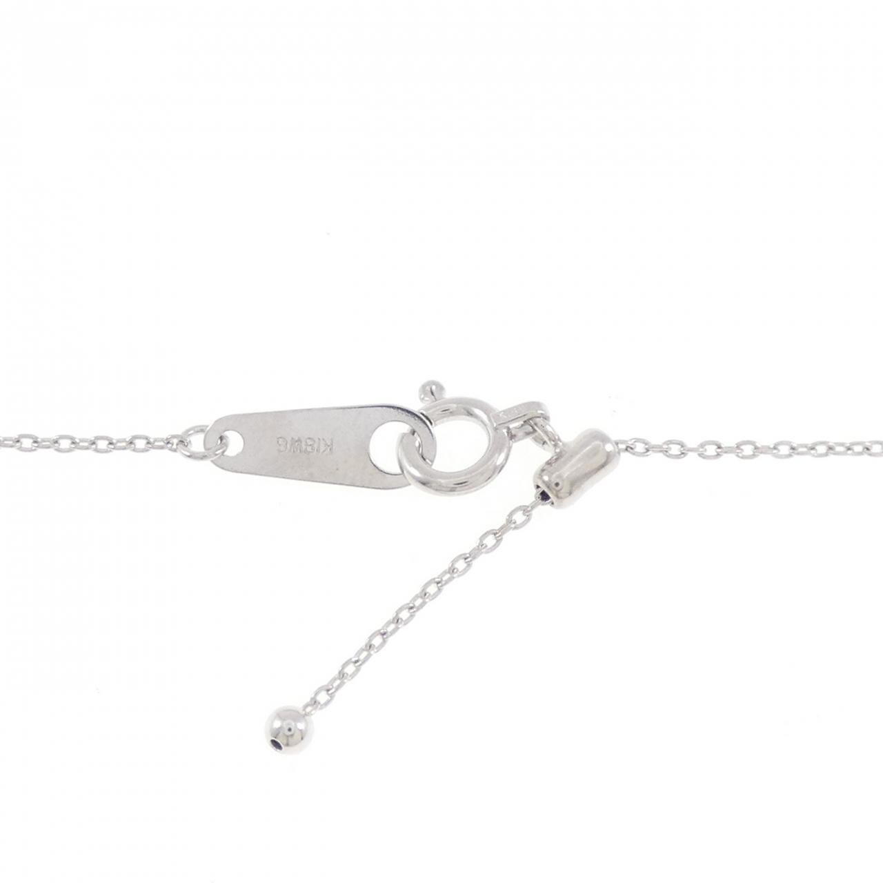 K18WG フラワー ダイヤモンド ネックレス 0.15CT